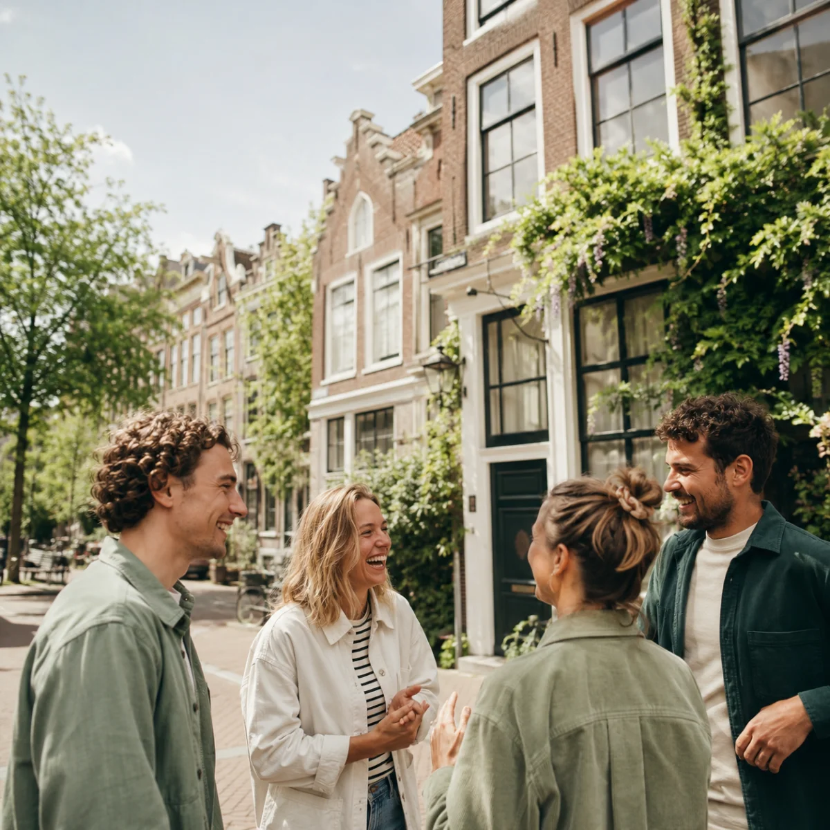 Stel bekijkt samen een woning
